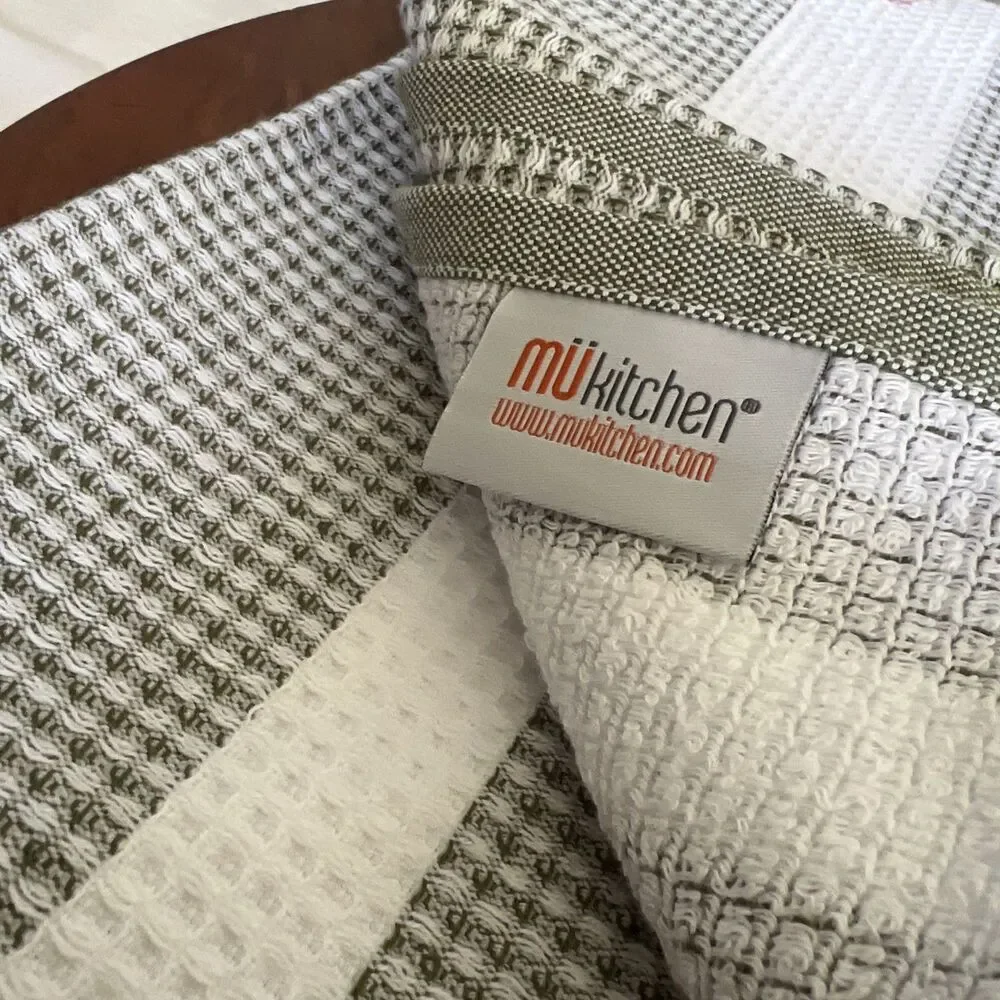Vibe By MUkitchen Lot Of 4 Tea Towel Cloths Pot Holder New Recycled Material
